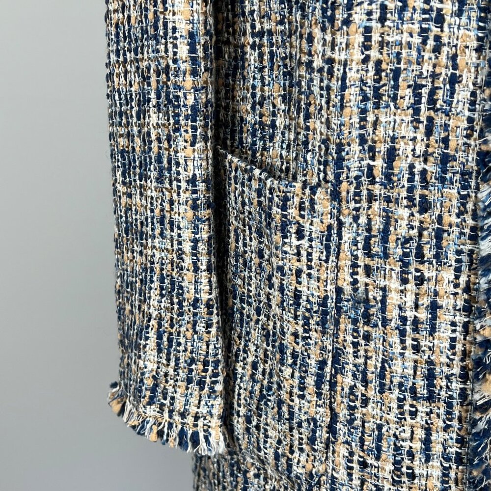 J. McLaughlin Black & White Tweed Open-Front Coat - Picture 8 of 16